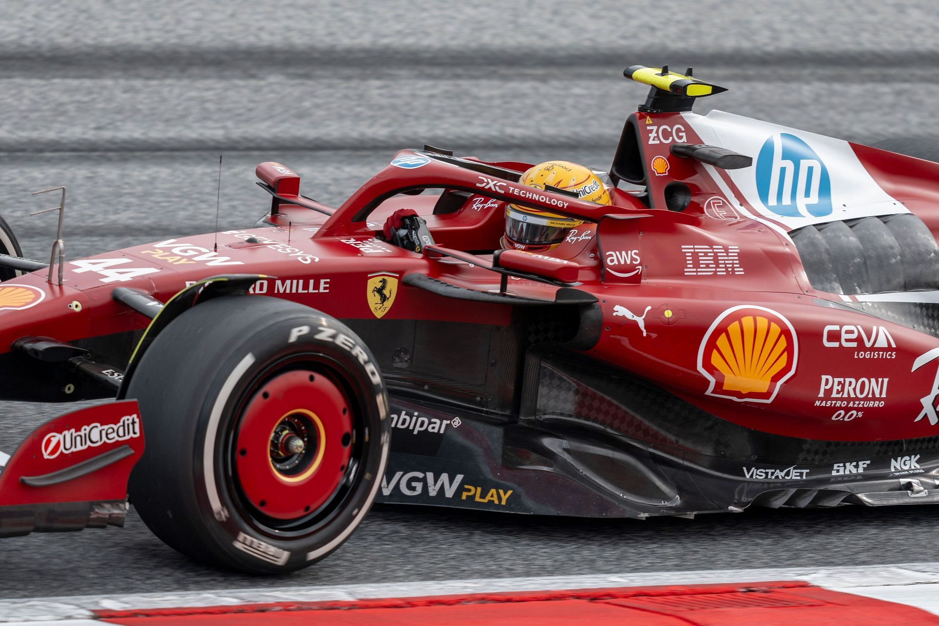 Lewis Hamilton of Ferrari during the F1 Grand Prix of Austria practice at Red Bull Ring. Source: Getty